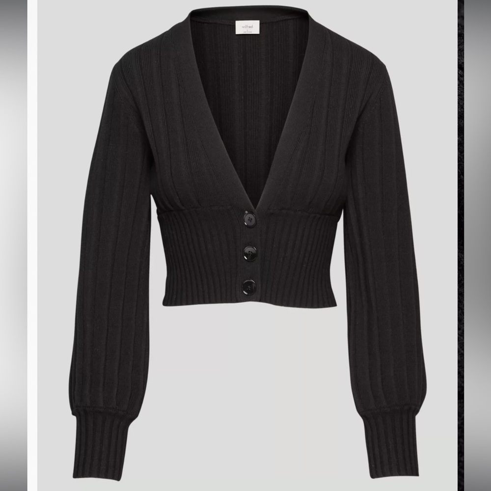 Wilfred Plunge Front Cardigan - Black - XXS